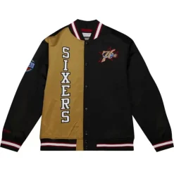 Apparel Mitchell & Ness Jackets & Outerwear-Team Og 2.0 Lightweight Satin Jacket Philadelphia 76Ers