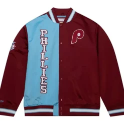 Apparel Mitchell & Ness Jackets & Outerwear-Team Og 2.0 Lightweight Satin Jacket Philadelphia Phillies