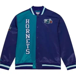 Apparel Mitchell & Ness Jackets & Outerwear-Team Og 2.0 Lightweight Satin Jacket Charlotte Hornets