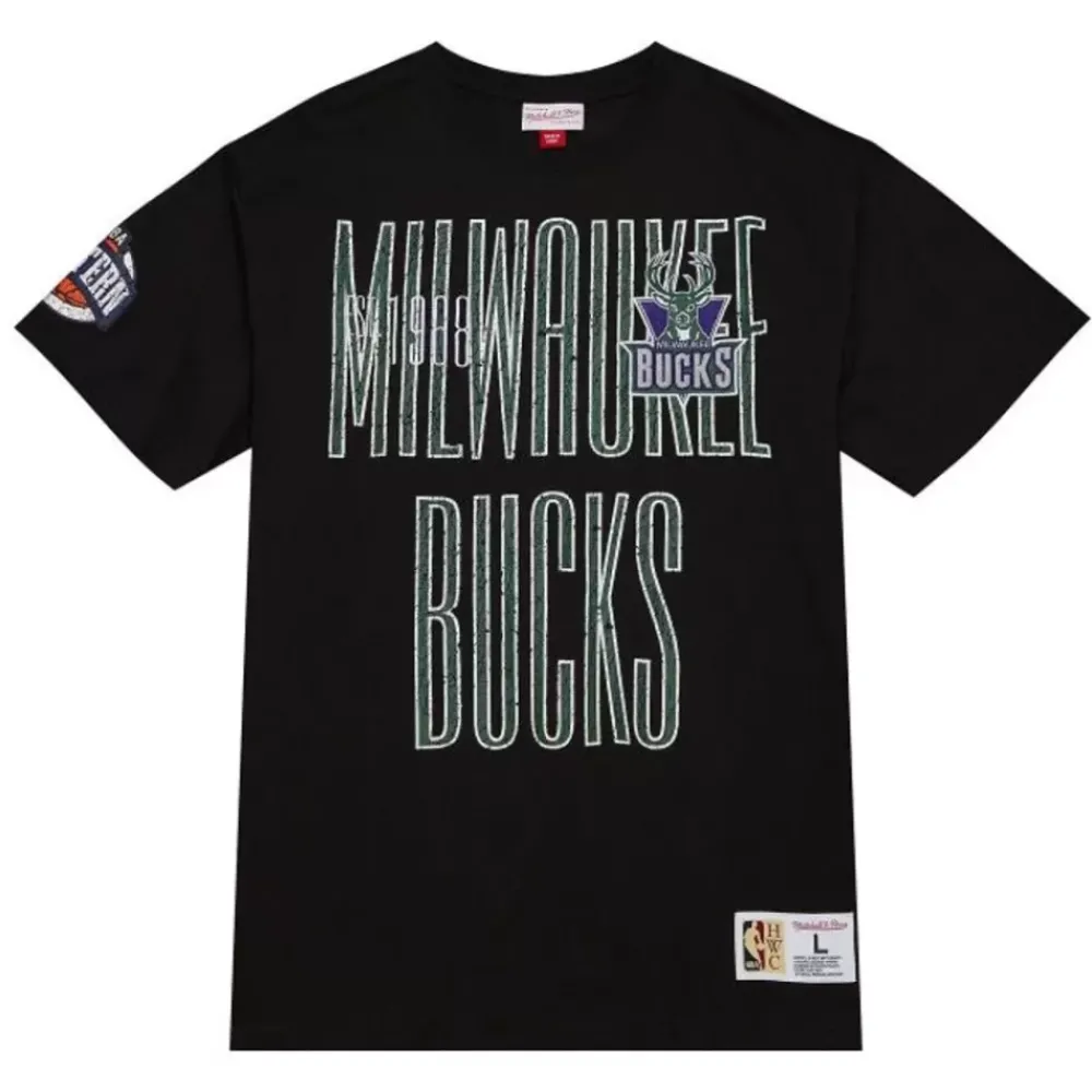 Apparel Mitchell & Ness T-Shirts & Tops-Team Og Premium Ss Tee Milwaukee Bucks