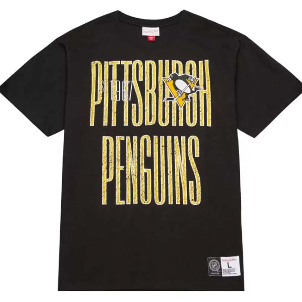 Apparel Mitchell & Ness T-Shirts & Tops-Team Og Premium Ss Tee Pittsburgh Penguins