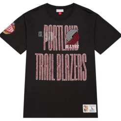 Apparel Mitchell & Ness T-Shirts & Tops-Team Og Premium Ss Tee Portland Trail Blazers