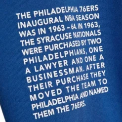 Apparel Mitchell & Ness Hoodies & Sweatshirts-Team Origins Fleece Hoody Philadelphia 76Ers