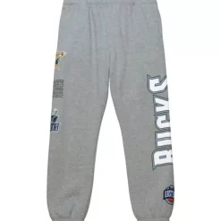 Apparel Mitchell & Ness Pants-Team Origins Fleece Pant Milwaukee Bucks
