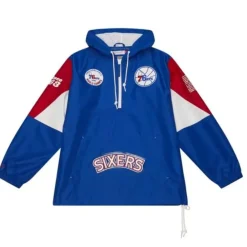 Apparel Mitchell & Ness Jackets & Outerwear-Team Origins Pullover Anorak Philadelphia 76Ers