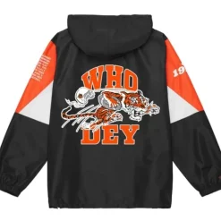 Apparel Mitchell & Ness Jackets & Outerwear-Team Origins Pullover Anorak Cincinnati Bengals