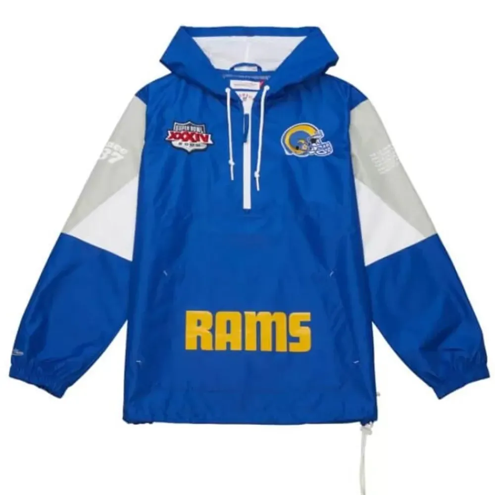 Apparel Mitchell & Ness Jackets & Outerwear-Team Origins Pullover Anorak Los Angeles Rams