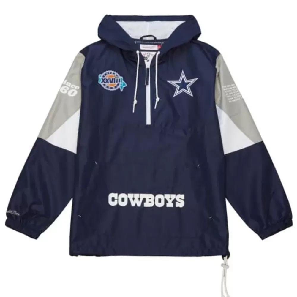 Apparel Mitchell & Ness Jackets & Outerwear-Team Origins Pullover Anorak Dallas Cowboys