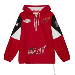 Apparel Mitchell & Ness Jackets & Outerwear-Team Origins Pullover Anorak Miami Heat