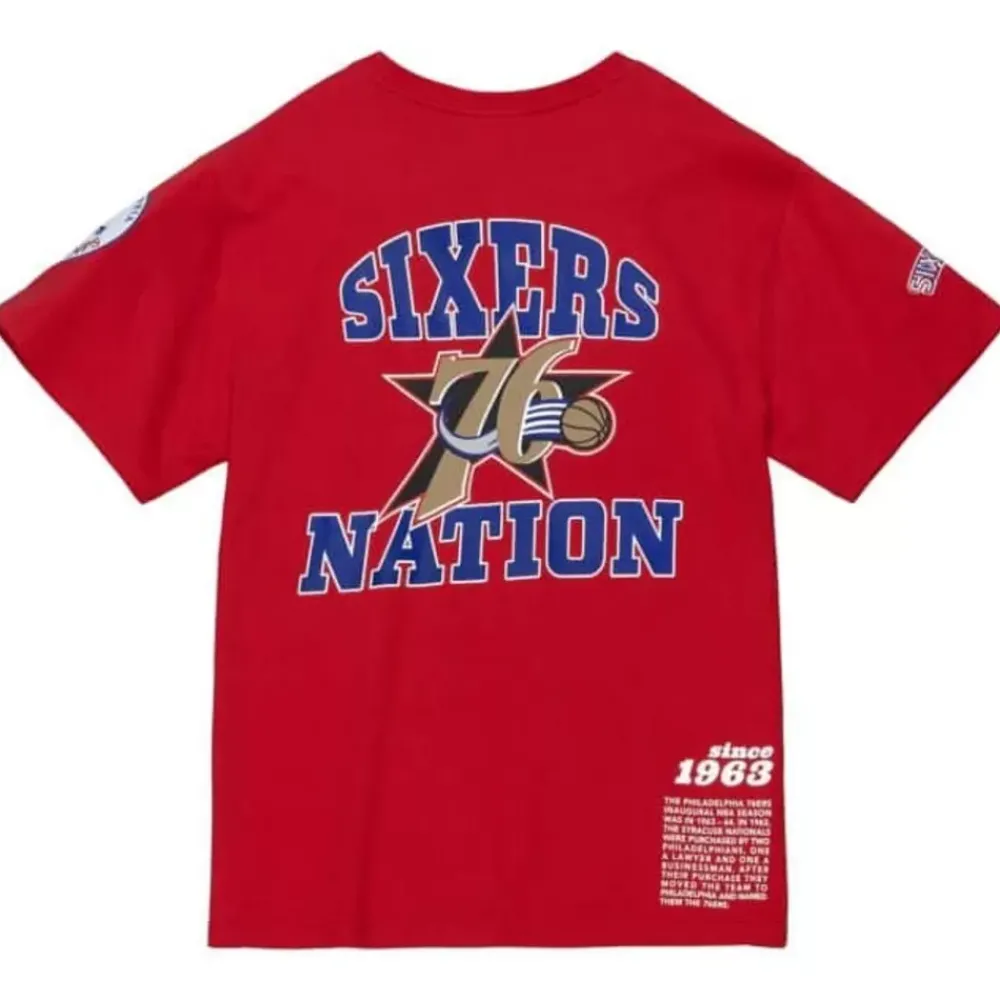 Apparel Mitchell & Ness T-Shirts & Tops-Team Origins S/S Top Philadelphia 76Ers