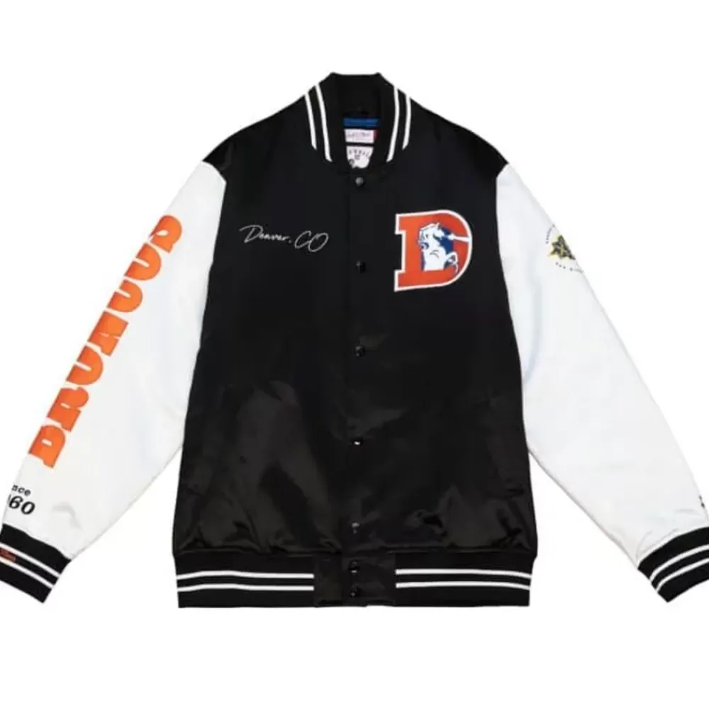 Apparel Mitchell & Ness Jackets & Outerwear-Team Origins Varsity Satin Jacket Denver Broncos