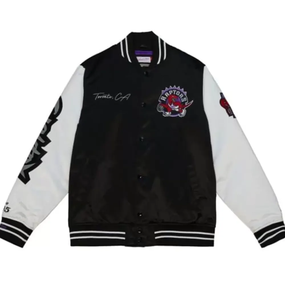Apparel Mitchell & Ness Jackets & Outerwear-Team Origins Varsity Satin Jacket Toronto Raptors