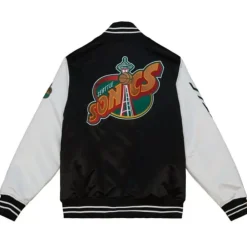 Apparel Mitchell & Ness Jackets & Outerwear-Team Origins Varsity Satin Jacket Seattle Supersonics