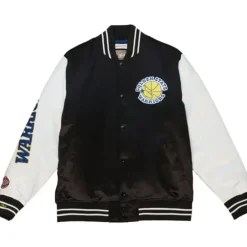 Apparel Mitchell & Ness Jackets & Outerwear-Team Origins Varsity Satin Jacket Golden State Warriors