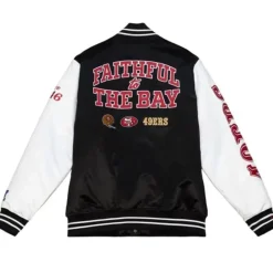 Apparel Mitchell & Ness Jackets & Outerwear-Team Origins Varsity Satin Jacket San Francisco 49Ers