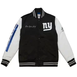 Apparel Mitchell & Ness Jackets & Outerwear-Team Origins Varsity Satin Jacket New York Giants