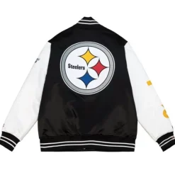 Apparel Mitchell & Ness Jackets & Outerwear-Team Origins Varsity Satin Jacket Pittsburgh Steelers