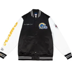 Apparel Mitchell & Ness Jackets & Outerwear-Team Origins Varsity Satin Jacket Los Angeles Rams