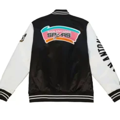 Apparel Mitchell & Ness Jackets & Outerwear-Team Origins Varsity Satin Jacket San Antonio Spurs