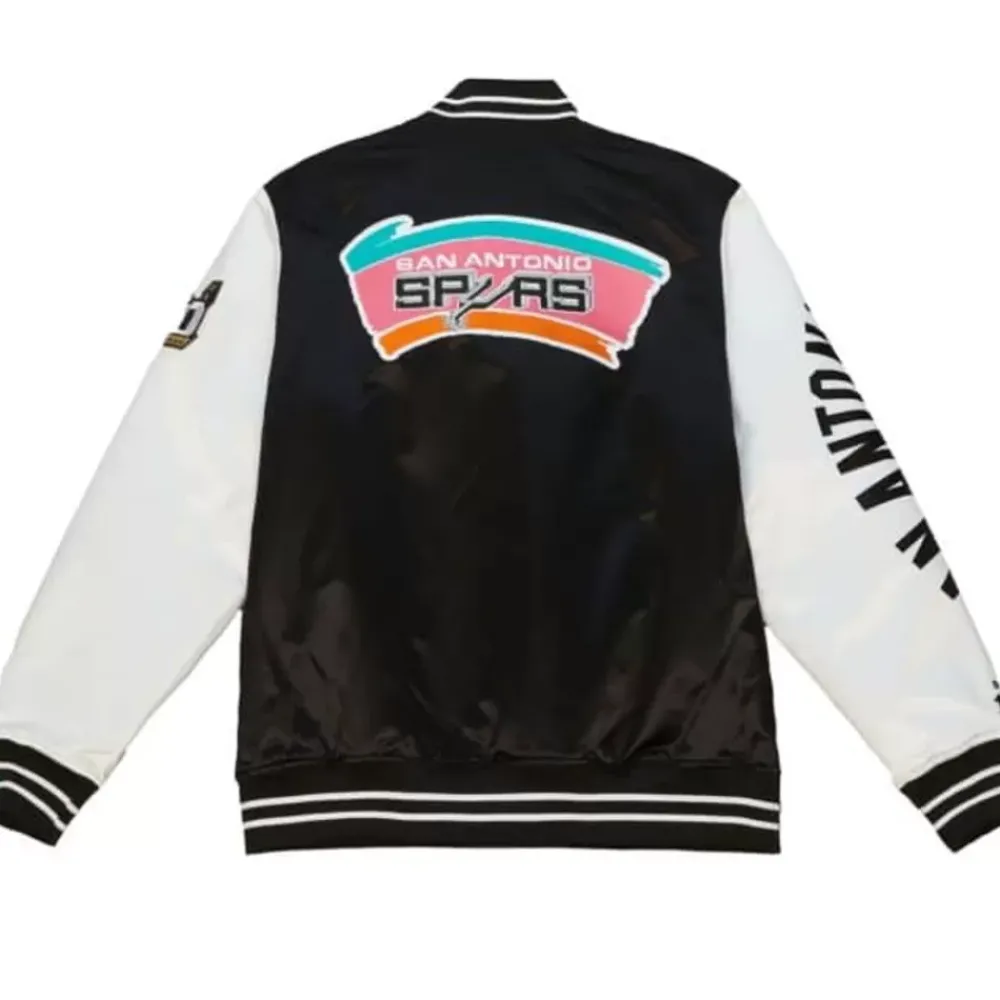 Apparel Mitchell & Ness Jackets & Outerwear-Team Origins Varsity Satin Jacket San Antonio Spurs