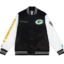 Apparel Mitchell & Ness Jackets & Outerwear-Team Origins Varsity Satin Jacket Green Bay Packers