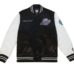Apparel Mitchell & Ness Jackets & Outerwear-Team Origins Varsity Satin Jacket Utah Jazz