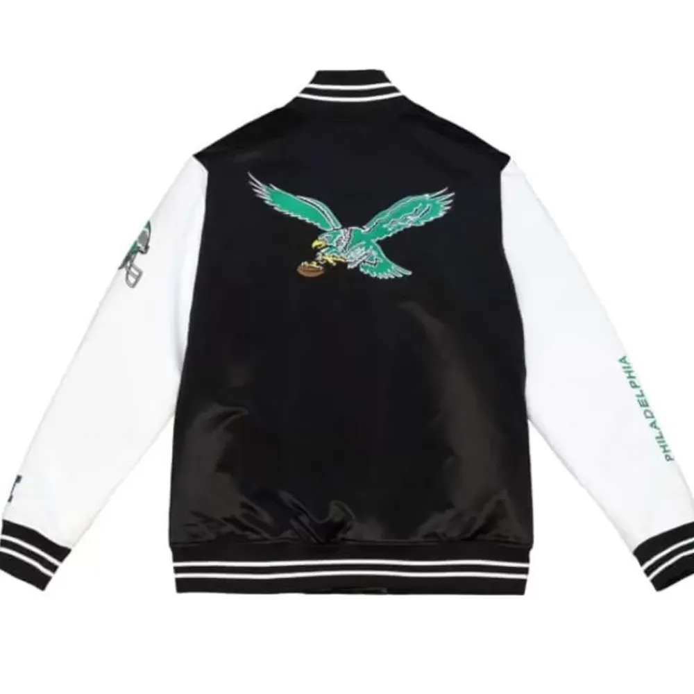 Apparel Mitchell & Ness Jackets & Outerwear-Team Origins Varsity Satin Jacket Philadelphia Eagles