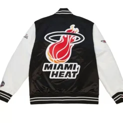 Apparel Mitchell & Ness Jackets & Outerwear-Team Origins Varsity Satin Jacket Miami Heat