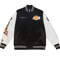 Apparel Mitchell & Ness Jackets & Outerwear-Team Origins Varsity Satin Jacket Los Angeles Lakers