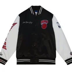 Apparel Mitchell & Ness Jackets & Outerwear-Team Origins Varsity Satin Jacket New York Knicks
