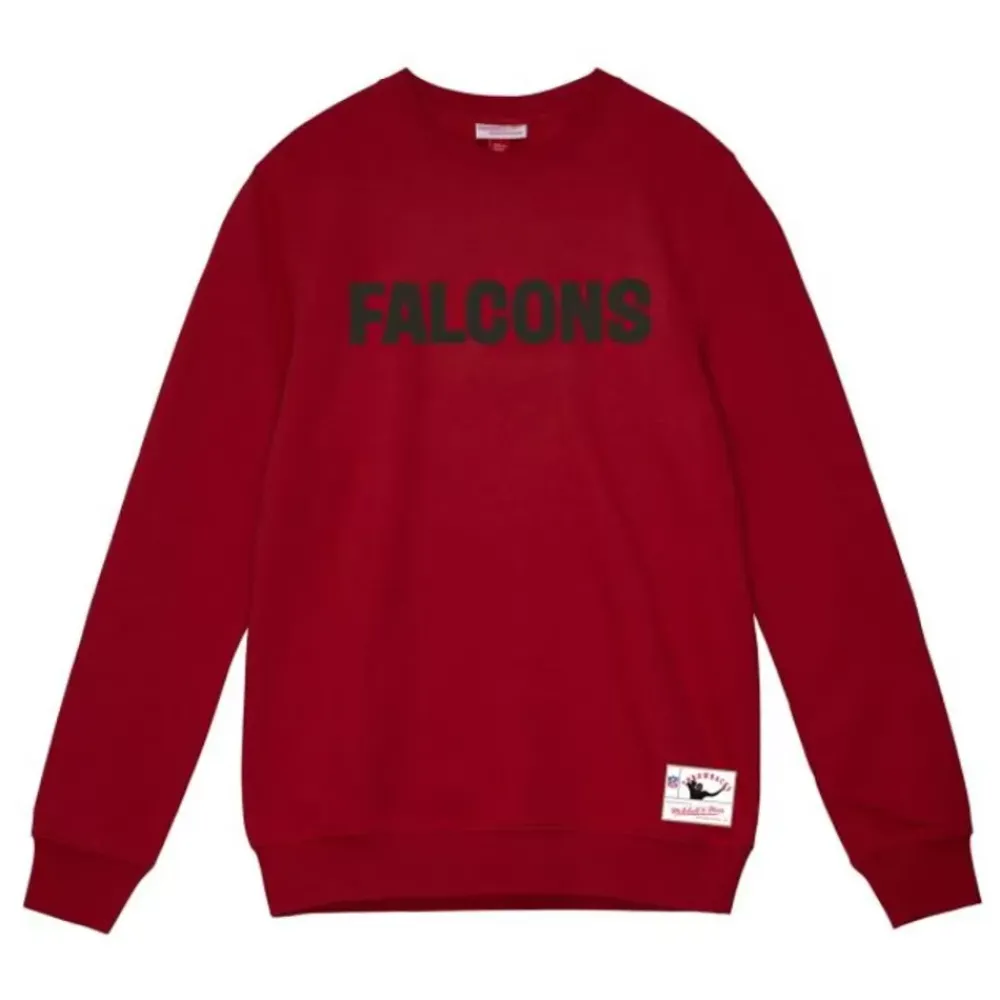 Apparel Mitchell & Ness Hoodies & Sweatshirts-Team Wordmark 1 Crew Atlanta Falcons