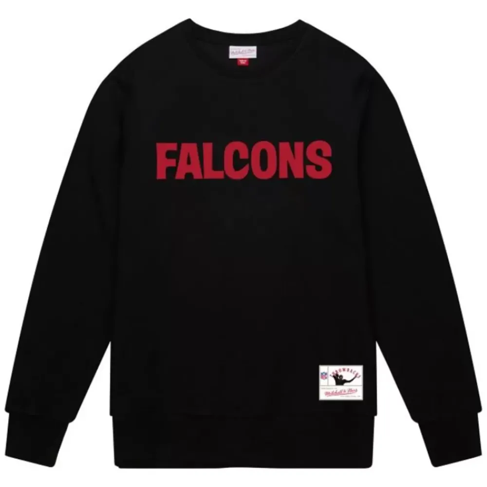 Apparel Mitchell & Ness Hoodies & Sweatshirts-Team Wordmark 1 Crew Atlanta Falcons