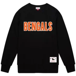 Apparel Mitchell & Ness Hoodies & Sweatshirts-Team Wordmark 1 Crew Cincinnati Bengals