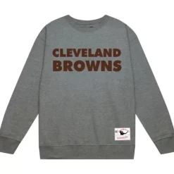Apparel Mitchell & Ness Hoodies & Sweatshirts-Team Wordmark 1 Crew Cleveland Browns