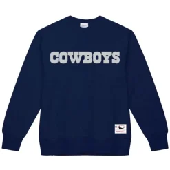 Apparel Mitchell & Ness Hoodies & Sweatshirts-Team Wordmark 1 Crew Dallas Cowboys