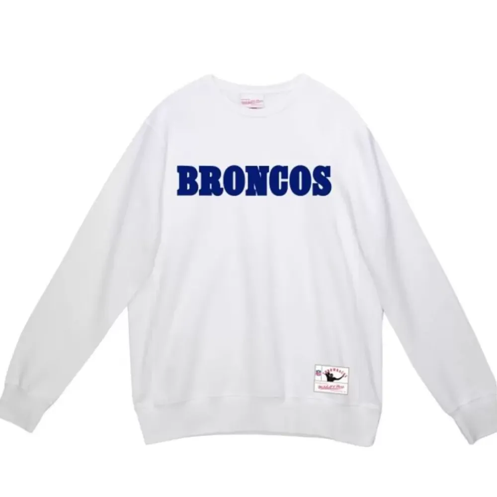 Apparel Mitchell & Ness Hoodies & Sweatshirts-Team Wordmark 1 Crew Denver Broncos