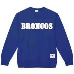 Apparel Mitchell & Ness Hoodies & Sweatshirts-Team Wordmark 1 Crew Denver Broncos