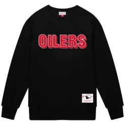 Apparel Mitchell & Ness Hoodies & Sweatshirts-Team Wordmark 1 Crew Houston Oilers