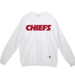 Apparel Mitchell & Ness Hoodies & Sweatshirts-Team Wordmark 1 Crew Kansas City Chiefs