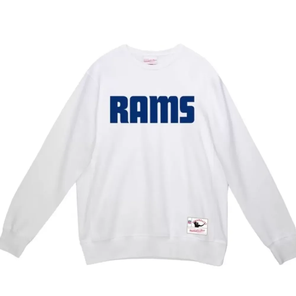 Apparel Mitchell & Ness Hoodies & Sweatshirts-Team Wordmark 1 Crew Los Angeles Rams