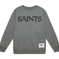 Apparel Mitchell & Ness Hoodies & Sweatshirts-Team Wordmark 2 Crew New Orleans Saints