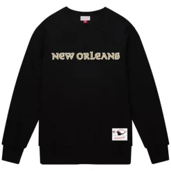 Apparel Mitchell & Ness Hoodies & Sweatshirts-Team Wordmark 1 Crew New Orleans Saints