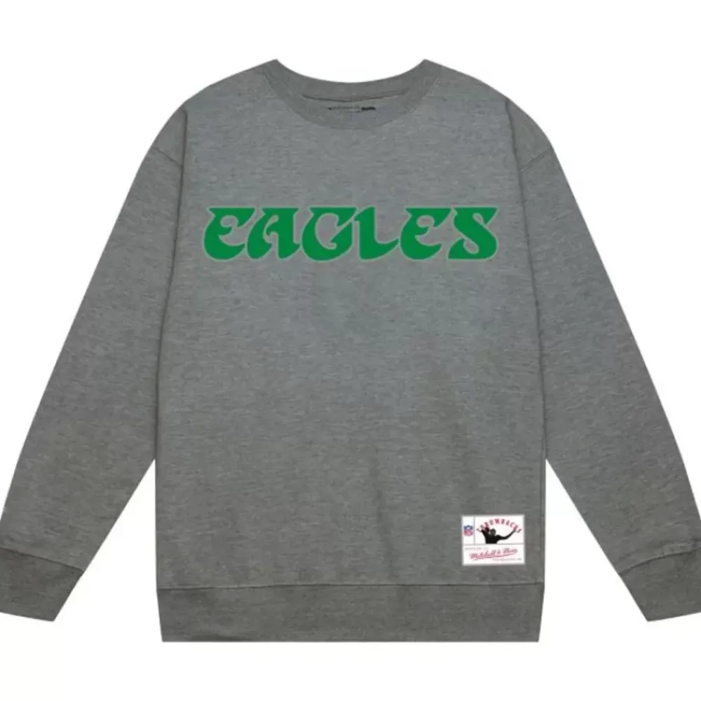 Apparel Mitchell & Ness Hoodies & Sweatshirts-Team Wordmark 1 Crew Philadelphia Eagles