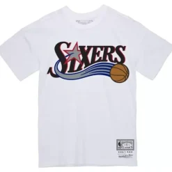 Apparel Mitchell & Ness T-Shirts & Tops-Team Wordmark 1 Tee Philadelphia 76Ers