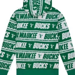Apparel Mitchell & Ness Hoodies & Sweatshirts-Teamwrap Hoodie Milwaukee Bucks