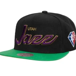 Headwear Mitchell & Ness -75Th Anniversary Gold Snapback Utah Jazz