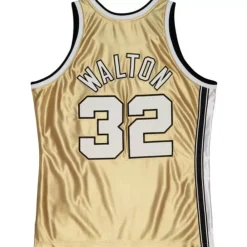 Jerseys Mitchell & Ness -75Th Anniversary Gold Swingman Bill Walton Portland Trail Blazers 1976-77 Jersey