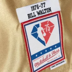Jerseys Mitchell & Ness -75Th Anniversary Gold Swingman Bill Walton Portland Trail Blazers 1976-77 Jersey