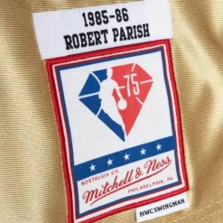 Jerseys Mitchell & Ness -75Th Anniversary Gold Swingman Robert Parish Boston Celtics 1985-86 Jersey