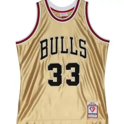 Jerseys Mitchell & Ness -75Th Anniversary Gold Swingman Scottie Pippen Chicago Bulls 1997-98 Jersey